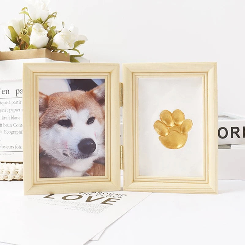 Custom Pet Paw Print Keepsake Frame – Personalized Pawprint & Photo Memorial