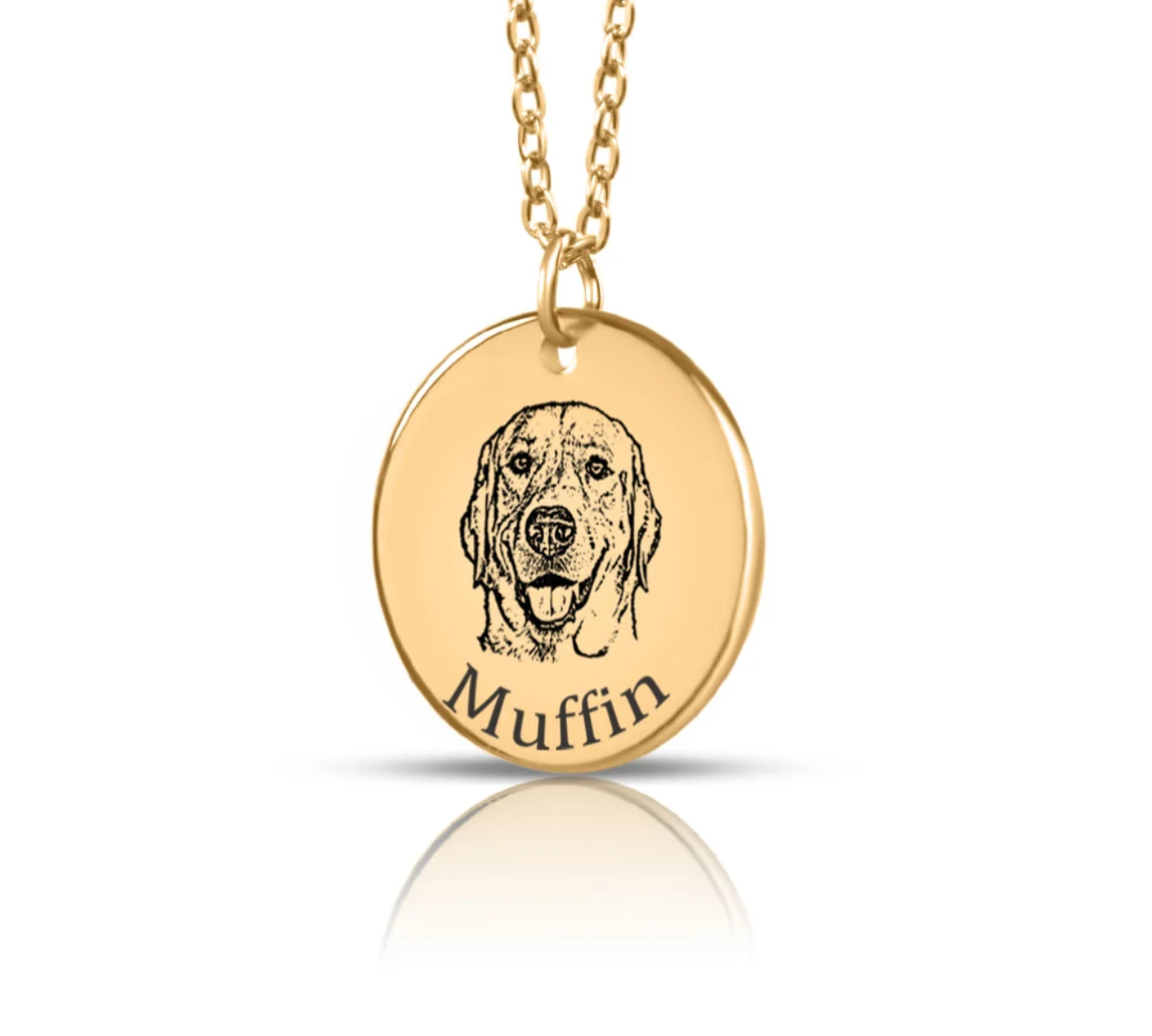 Custom Pet Necklace – Personalized Engraved Pet Portrait Pendant