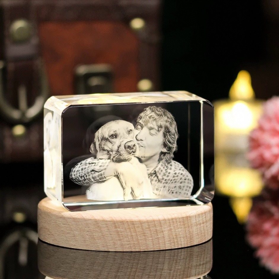 Custom Pet Crystal Ball – Personalized 3D Engraved Keepsake