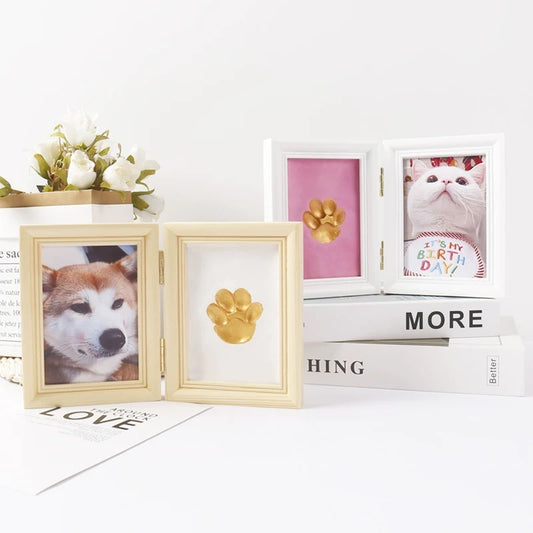 Custom Pet Paw Print Keepsake Frame – Personalized Pawprint & Photo Memorial